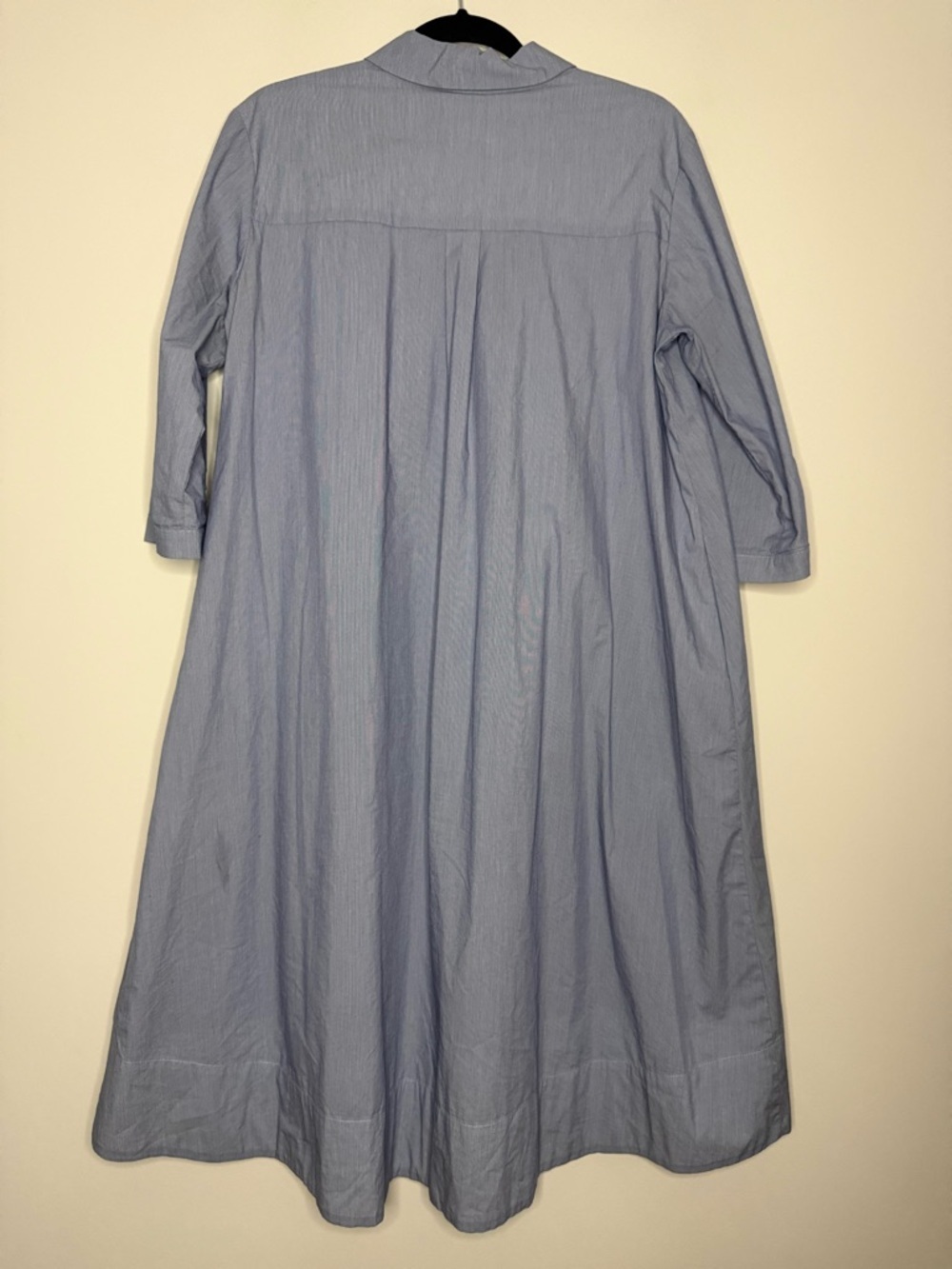 ATTESA Made in Italy Maternity Preppy Classic Poplin Adjustable Swing Midi Dress - Picture 4 of 7